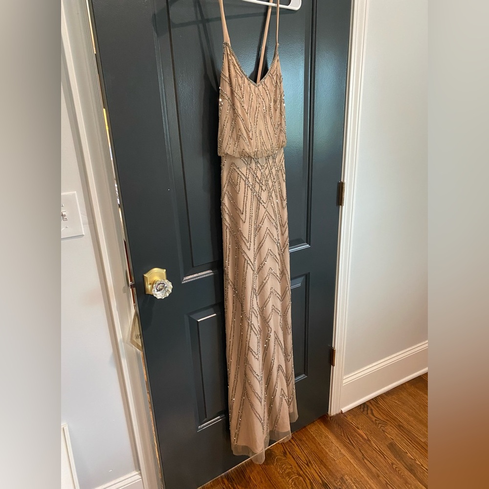 Gold Adrianna Papell dress with beading